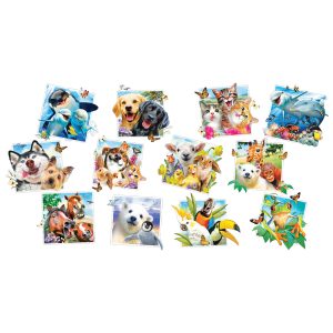 RoseArt - 12 Mini-Shaped - Animal Selfies - 500 Piece