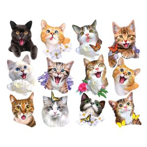 RoseArt - 12 Mini-Shaped - Cat Selfies - 500 Piece Jigsaw