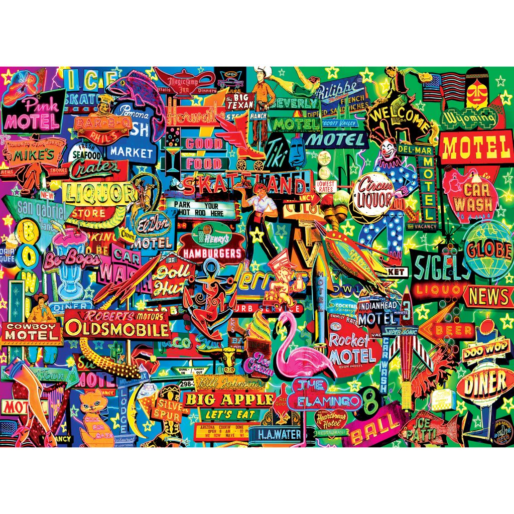 RoseArt - Kodak Puzzler - Neon Retro Signs -1000 Piece