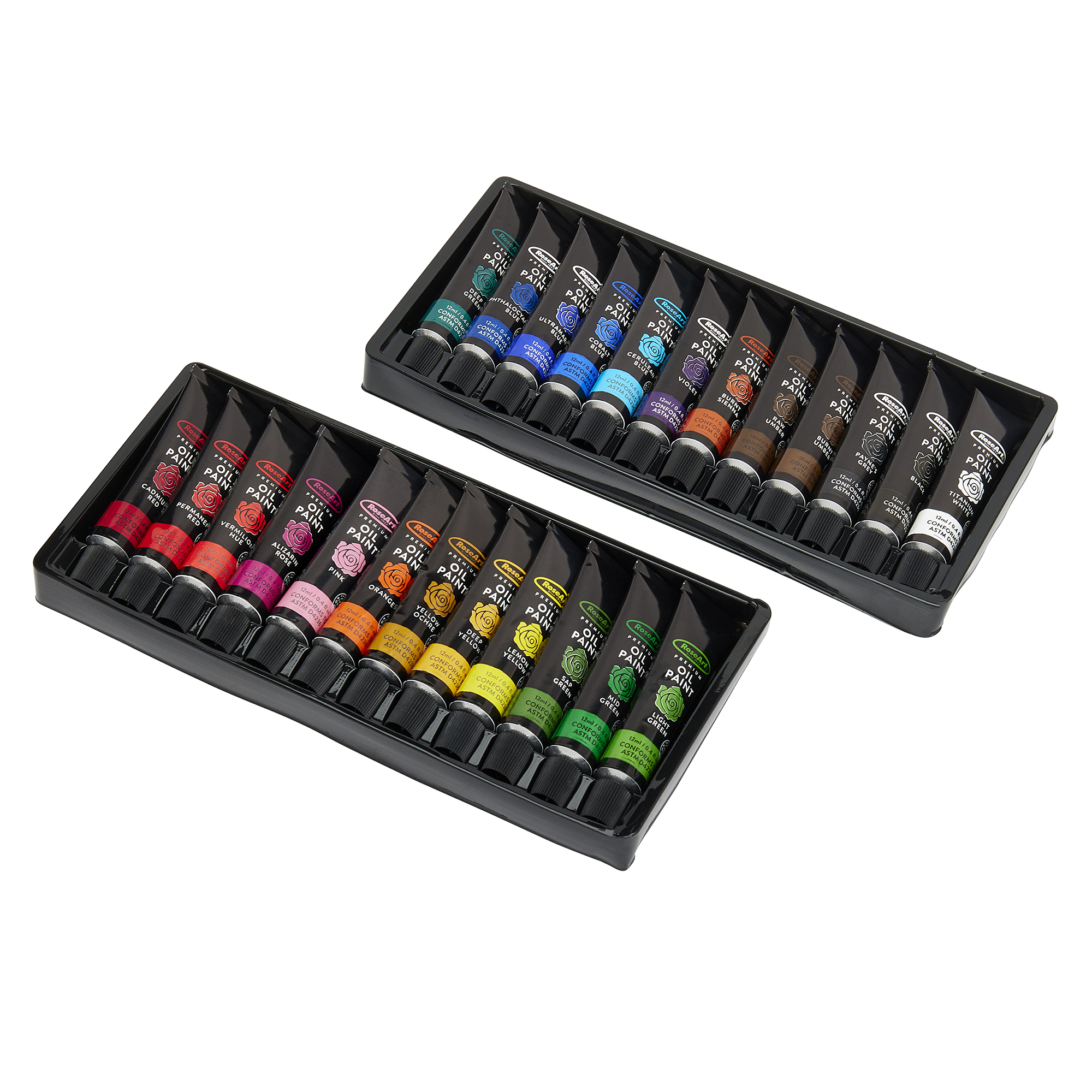 RoseArt Premium OIL PAINT TUBES 4OZ (12ML) 24 Count RoseArt