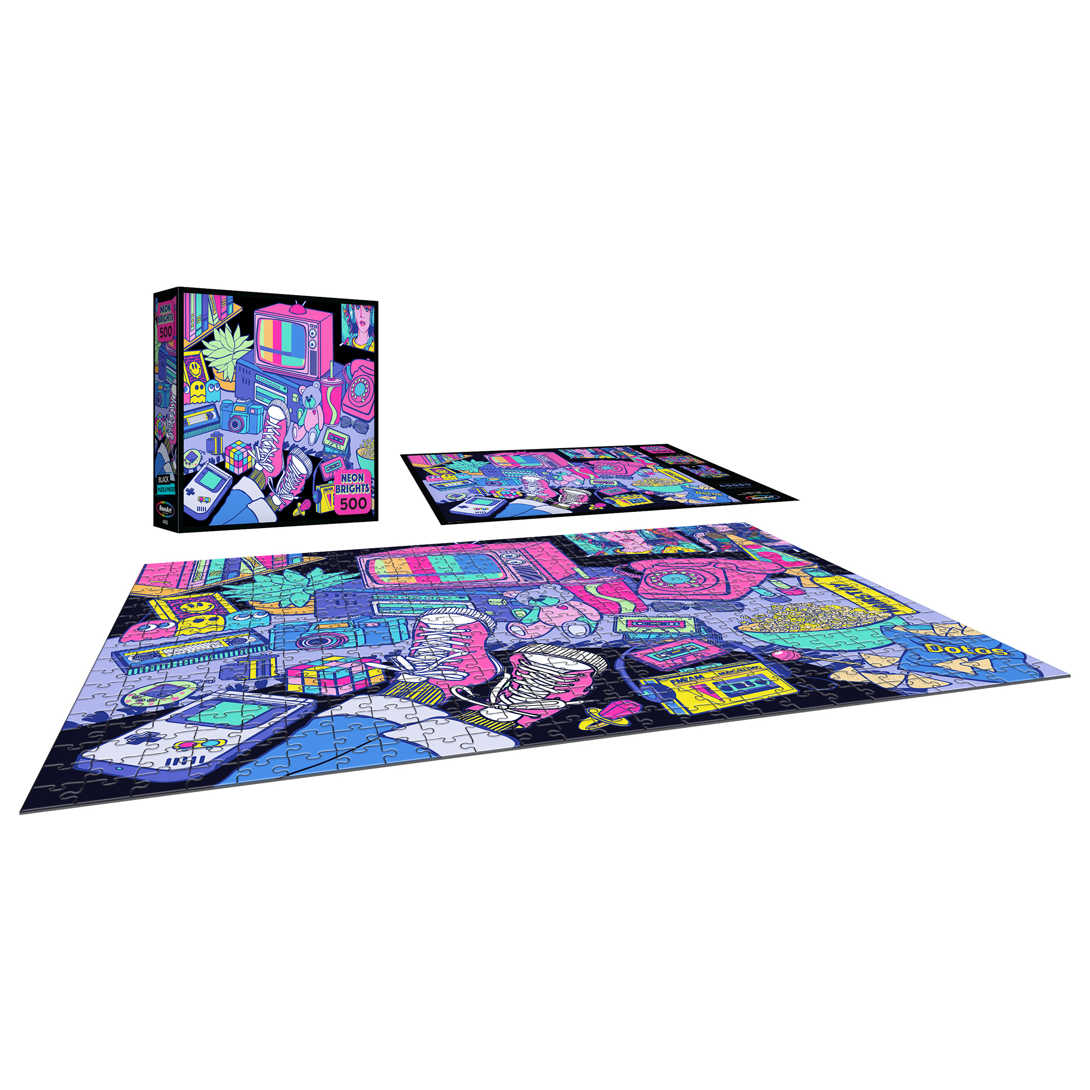 Explore the 1980's with RoseArt's Neon Brights Puzzle
