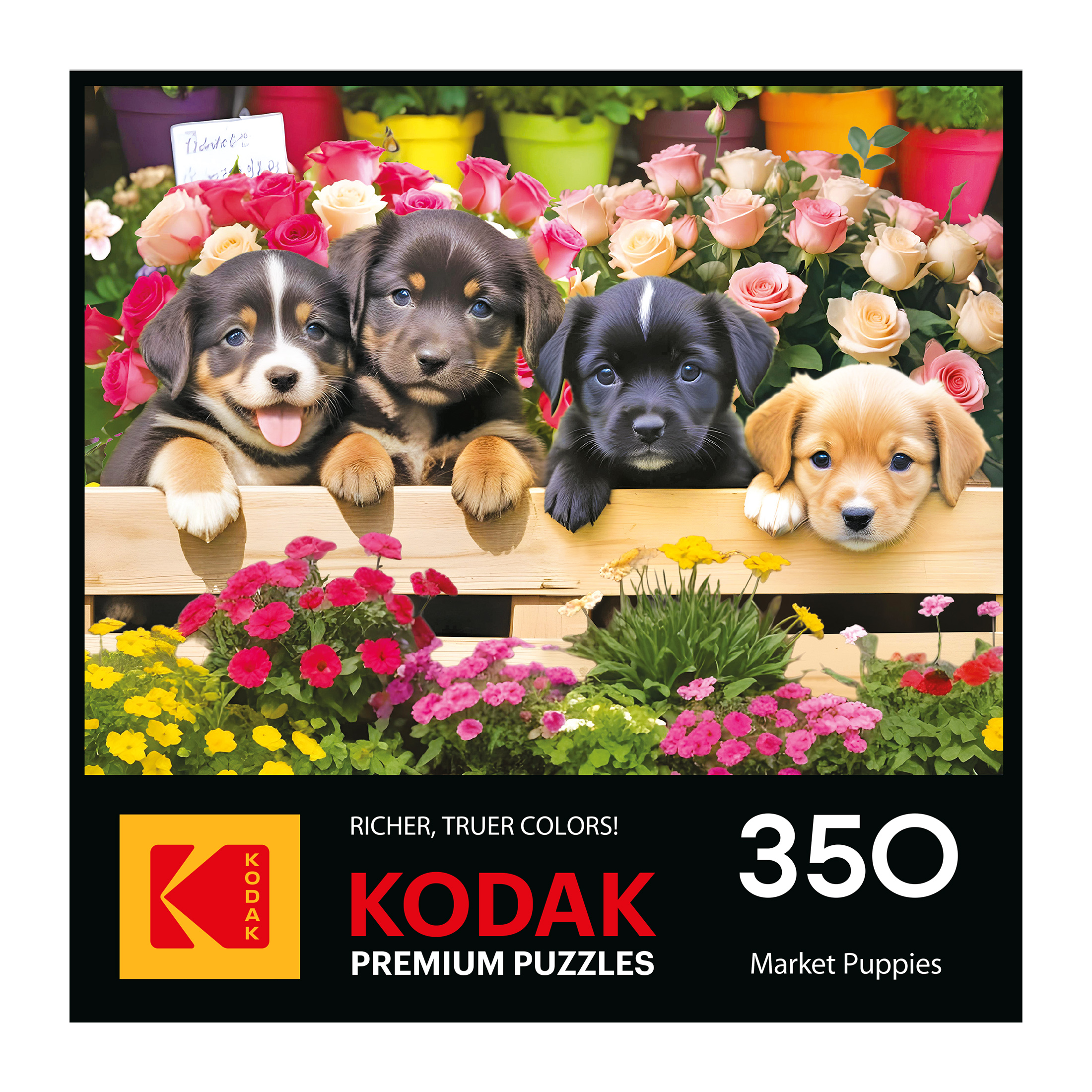 Market Puppies - 350 Piece Jigsaw Puzzle